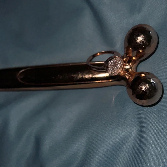 Rose gold  plated silver button stacking mini faux diamonds embellished - Picture 5 of 6